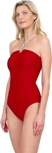 Gottex Harbourside Women’s Textured Bandeau Knotted Halter One Piece Swimsuit with Soft Cups and Tummy Control Swimdress in Saudi Arabia