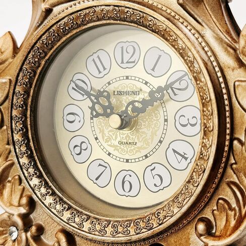 15''h الباروك العتيقة البندول ساعة الروكوكو نمط رف ساعة مع 2 الشمعدانات حاملي الشموع الراتنج ساعة مكتب ساعة الذكرى السنوية لغرفة المعيشة غرفة نوم ديكور مكتب in Kuwait