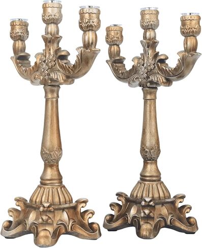 15''h الباروك العتيقة البندول ساعة الروكوكو نمط رف ساعة مع 2 الشمعدانات حاملي الشموع الراتنج ساعة مكتب ساعة الذكرى السنوية لغرفة المعيشة غرفة نوم ديكور مكتب in Kuwait