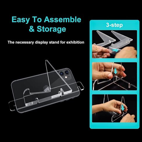 Boloyo تجميع حامل الكتب الأكريليك، 4 قطع حامل عرض أكريليك شفاف لعرض الصور والكتب وأوراق الموسيقى وأجهزة الكمبيوتر المحمولة والأعمال الفنية والأقراص المضغوطة وما إلى ذلك. in Kuwait