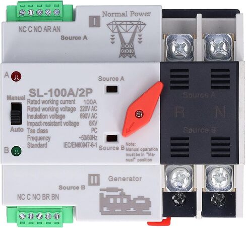 مفتاح النقل التلقائي Din Rail 2-Power محدد مفاتيح كهربائية غير منقطعة نوع عزل الكمبيوتر 220 فولت تيار متردد in Saudi Arabia