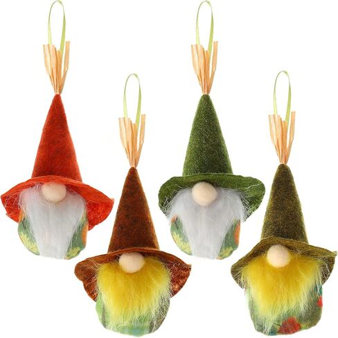 4 Pieces Thanksgiving Gnomes Ornaments Hanging Fall Plush Gnomes Autumn Handmade Swedish Tomte Hanging Elf Gnomes for Thanksgiving Day Party Decorations Supplies in Saudi Arabia