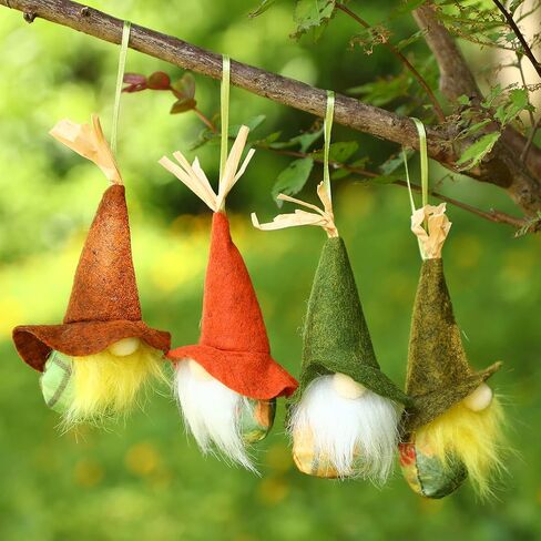 4 Pieces Thanksgiving Gnomes Ornaments Hanging Fall Plush Gnomes Autumn Handmade Swedish Tomte Hanging Elf Gnomes for Thanksgiving Day Party Decorations Supplies in Saudi Arabia