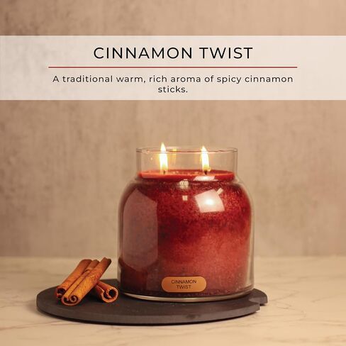 A Cheerful Giver — Cinnamon Twist - 34oz Papa Scented Candle Jar with Lid - Keepers of the Light - 155 Hours of Burn Time, Gift for Women, Red in Saudi Arabia