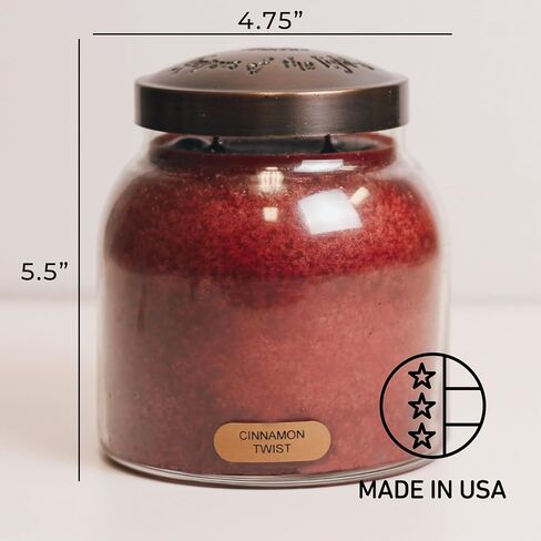 A Cheerful Giver — Cinnamon Twist - 34oz Papa Scented Candle Jar with Lid - Keepers of the Light - 155 Hours of Burn Time, Gift for Women, Red in Saudi Arabia