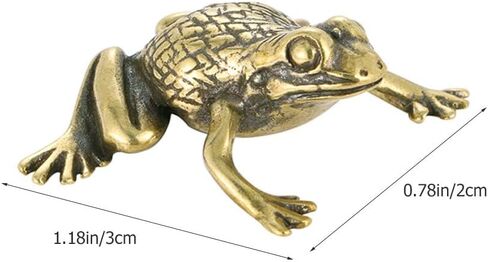 2 Sets Brass Frog feng Shui Office Decor Chinese decoraciones para salas de casa Money Frog Statue Vintage Animal Ornaments Miniature House Brass Craft Decor Delicate car in Saudi Arabia