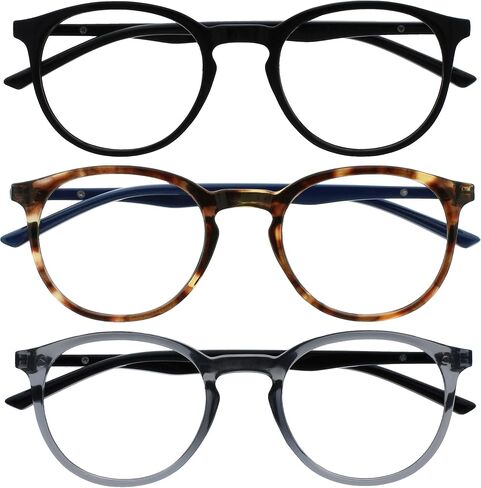 OPULIZE Met 3 Pack Retro Blue Light Blocking Glasses Gaming Computer Mens Womens Anti Glare Reduce Headaches and Eye Strain in Saudi Arabia