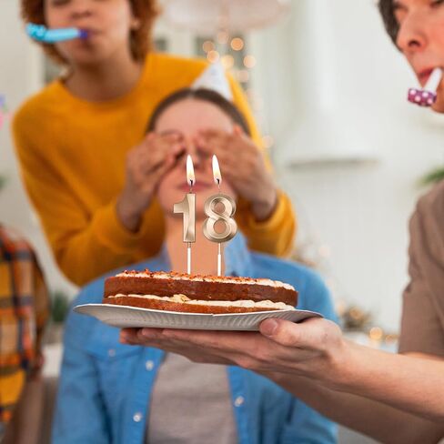 Champagne Gold 89th & 98th Birthday Candles for Cakes, Number 89 98 Candle Cake Cupcake Topper for Birthday Anniversary Party Decoration in Kuwait