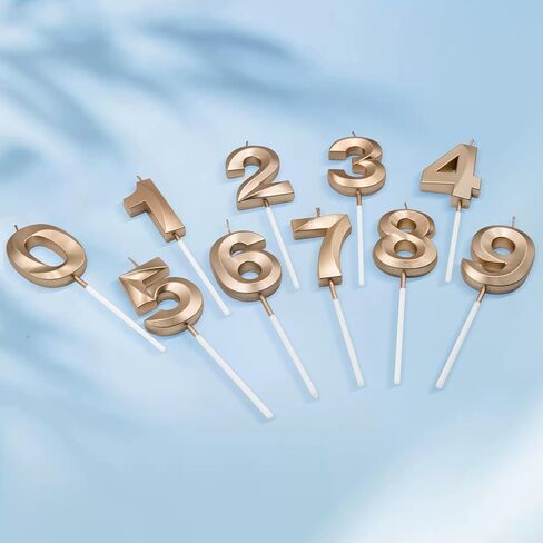 Champagne Gold 89th & 98th Birthday Candles for Cakes, Number 89 98 Candle Cake Cupcake Topper for Birthday Anniversary Party Decoration in Kuwait