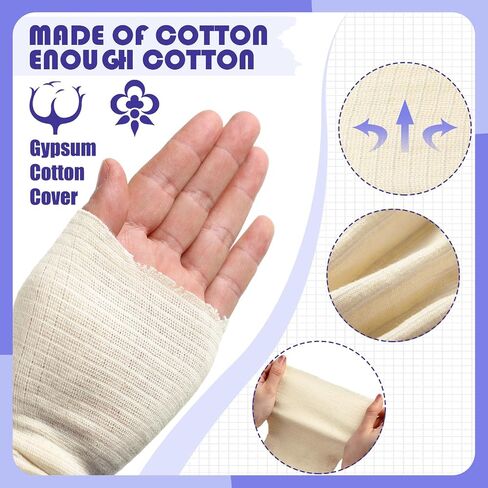 Preboun 2 Rolls Cotton Stockinette Tubular Bandage 11 Yard Comfortable Arm Stockinette Tubing Reusable Elastic Bandage Sleeve for Ankles and Elbows(5 Inch) in Saudi Arabia