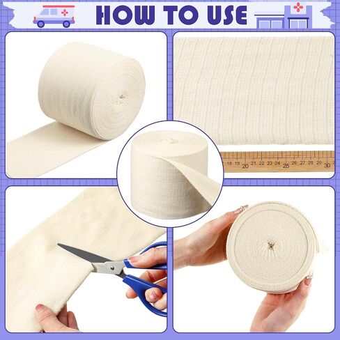 Preboun 2 Rolls Cotton Stockinette Tubular Bandage 11 Yard Comfortable Arm Stockinette Tubing Reusable Elastic Bandage Sleeve for Ankles and Elbows(5 Inch) in Saudi Arabia