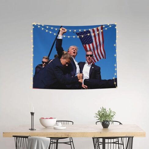 Trump 2024 Tapestry Trump Rally Shooter Tapestry for Bedroom Livingroom Dormitory Wall Hanging Decor Tapestries 29x37inch in Saudi Arabia