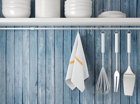 12 PC New Cotton Blend White Restaurant Bar Mops Kitchen Towels (1 Dozen) (12, Gold Stripe) in Saudi Arabia