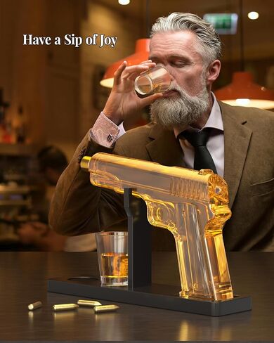 Gifts for Men Dad, 10.1 Oz Whiskey Decanter Set with 2 Glasses, Unique Dad Birthday Gift Ideas from Daughter Son, Personalized Liquor Dispenser for Liquor Scotch Bourbon Vodka in Saudi Arabia