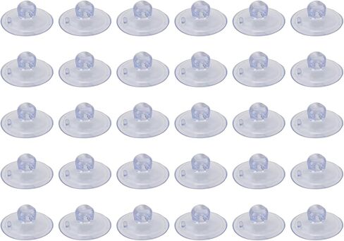 30 قطعة من أكواب الشفط مع فتحة 5 مم من وسادات ماصة PVC الناعمة لمستلزمات المطبخ والحمام المعلقة لتزيين المنزل ونوافذ الأبواب الزجاجية (قطر 1 بوصة) in Kuwait