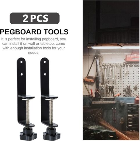 Hanger Hooks 1 Set Metal Pegboard Hooks Pegboard Bracket Clip Shelving Hooks Pegboard Installing Tool Assorories Storage Craft Hooks for Garage Office Kitchen Store Tabletop Shelf in Saudi Arabia