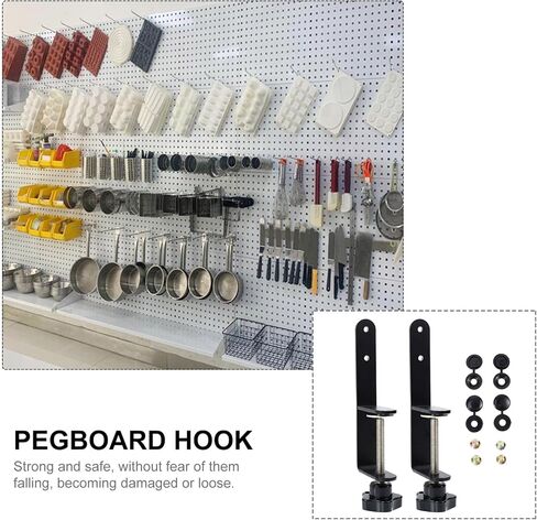 Hanger Hooks 1 Set Metal Pegboard Hooks Pegboard Bracket Clip Shelving Hooks Pegboard Installing Tool Assorories Storage Craft Hooks for Garage Office Kitchen Store Tabletop Shelf in Saudi Arabia
