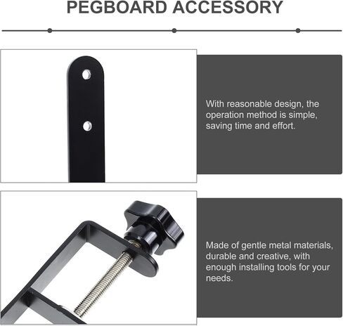 Hanger Hooks 1 Set Metal Pegboard Hooks Pegboard Bracket Clip Shelving Hooks Pegboard Installing Tool Assorories Storage Craft Hooks for Garage Office Kitchen Store Tabletop Shelf in Saudi Arabia