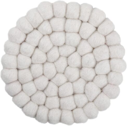 Round Felt Ball Coasters - 100% Merino Wool Table Coasters - Felt Coaster Pads, Absorbent Trivet for Drinks - Heat Resistant, Thick & Durable Hand Felted in Nepal by Woolygon- Multicolor - Set of 5 in Saudi Arabia