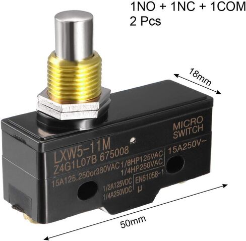 uxcell 2PCS LXW5-11M 1NO + 1NC Panel Mount Snap Button Type Micro Limit Switches in Saudi Arabia