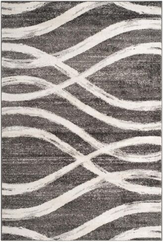 سجادة SAFAVIEH Adirondack Collection - 2'6" x 8'، كريمي ورمادي، تصميم مموج حديث، لا يتساقط ويسهل العناية به، مثالي للمناطق ذات حركة المرور العالية في غرفة المعيشة وغرفة النوم (ADR125C) in Saudi Arabia