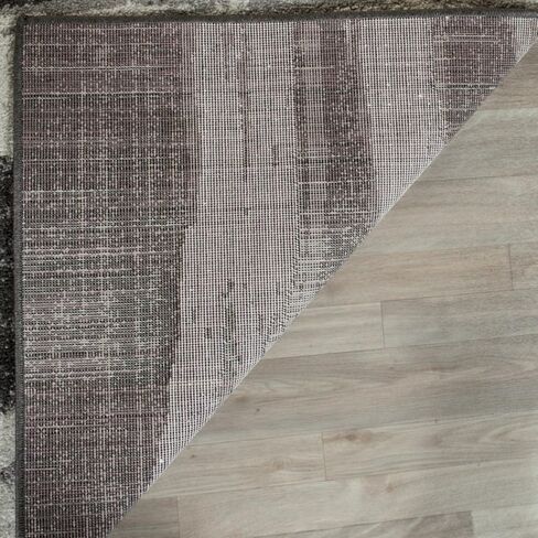 سجادة SAFAVIEH Adirondack Collection - 2'6" x 8'، كريمي ورمادي، تصميم مموج حديث، لا يتساقط ويسهل العناية به، مثالي للمناطق ذات حركة المرور العالية في غرفة المعيشة وغرفة النوم (ADR125C) in Saudi Arabia
