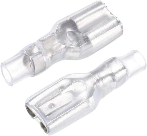 uxcell 100pcs 6.3mm Quick Splice Wire Terminals Female Spade Crimp Connector with Insulated Sleeve in Saudi Arabia
