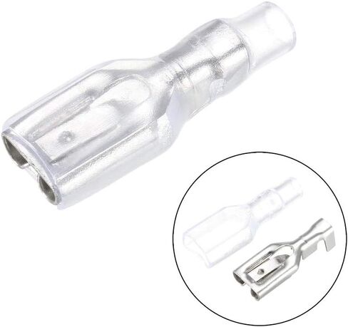 uxcell 100pcs 6.3mm Quick Splice Wire Terminals Female Spade Crimp Connector with Insulated Sleeve in Saudi Arabia