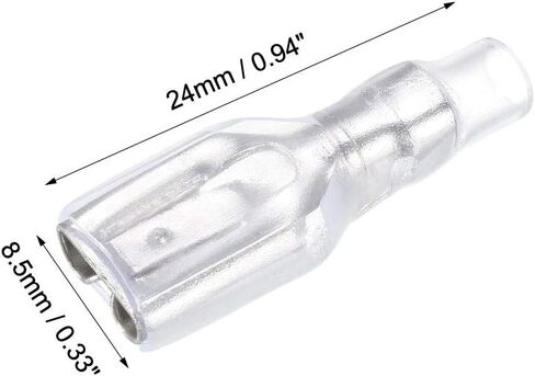 uxcell 100pcs 6.3mm Quick Splice Wire Terminals Female Spade Crimp Connector with Insulated Sleeve in Saudi Arabia
