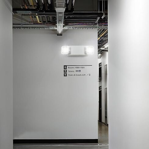 VEVOR 24 حزمة من مصابيح الطوارئ التجارية، 3 وات، مصابيح إضاءة خروج الطوارئ LED بيضاء مع بطارية احتياطية مدتها 180 دقيقة قابلة للتعديل برأسين مربعين LED، سقف أو جدار جبل لانقطاع التيار الكهربائي في العمل in Saudi Arabia