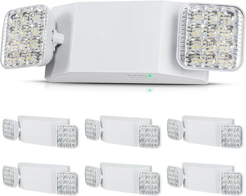 VEVOR 24 حزمة من مصابيح الطوارئ التجارية، 3 وات، مصابيح إضاءة خروج الطوارئ LED بيضاء مع بطارية احتياطية مدتها 180 دقيقة قابلة للتعديل برأسين مربعين LED، سقف أو جدار جبل لانقطاع التيار الكهربائي في العمل in Saudi Arabia