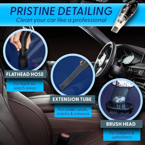 YUNHANG Car Vacuum Cleaner -Auto Vacuum Cleaner Car Accessories - Small 12V High Power Handheld Portable Car Vacuum Cleaning Brush (Black) in Saudi Arabia