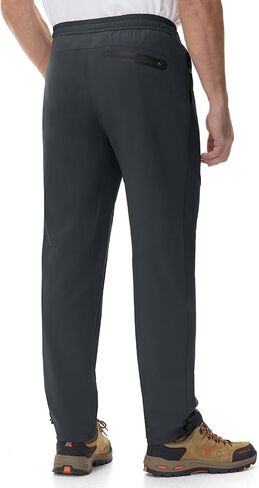 Rdruko Men's Quick Dry Hiking Pants Lightweight Stretch Elastic Waist Water Resistant Pants with Zipper Pockets for Outdoor in Saudi Arabia