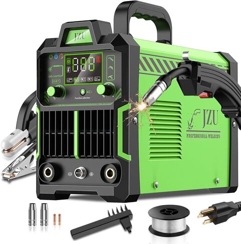 145A Mig Welder, 110V Flux Core Wire Feed/Stick/Lift Tig 3 In 1 Welding Machine, Galess Welder Machine with IGBT Inverter and Large LCD Display, Ideal for Home DIY and Industrial Use in Saudi Arabia