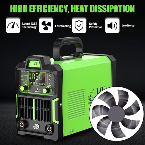 145A Mig Welder, 110V Flux Core Wire Feed/Stick/Lift Tig 3 In 1 Welding Machine, Galess Welder Machine with IGBT Inverter and Large LCD Display, Ideal for Home DIY and Industrial Use in Saudi Arabia