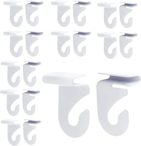 خطافات سقف من الفولاذ المقاوم للصدأ، 20 قطعة 1.5 بوصة شماعة سقف معدنية على شكل حرف T أو زخارف نباتات معلقة، أبيض in Kuwait