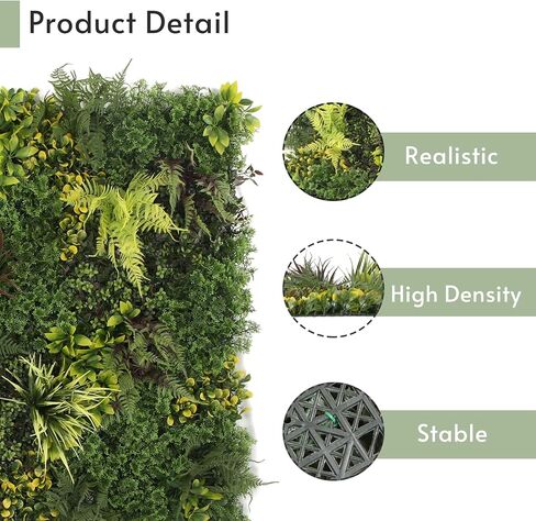 Artificial Plant Wall Panels, 1pc 40"x40" Greenery Grass Wall Backdrop Decoration, Privacy Garden for Outdoor in Kuwait