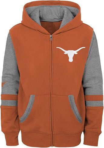 Outerstuff Texas Longhorns Toddler Size 2T-4T Stadium Colorblock Full Zip Fleece Hoodie (Burnt Orange/Gray, Toddler 2T) in Saudi Arabia