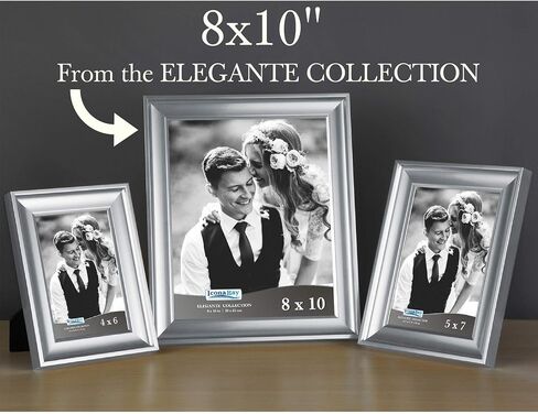 Icona Bay 8x10 Picture Frames (Silver, 3 Pack), Contemporary Photo Frames 8 x 10, Wall Mount or Table Top, Elegante Collection in Saudi Arabia