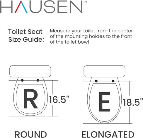 مقعد المرحاض Hausen Quick-Install Soft-Close، مستدير، أبيض، عبوة واحدة in Kuwait