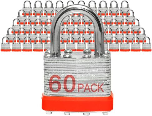 Locks Laminated Steel Keyed Padlocks Keyed Alike Locks Bulk, Normal Shackle Padlocks, Pack of 6 for Hasp Latch, Sheds, Fences, Storage Locker, School, Gym… in Saudi Arabia
