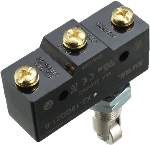 uxcell XZ-15GQ21-B SPDT NO+NC Panel Mount Roller Plunger Type Micro Limit Switches with Screw Terminals in Saudi Arabia