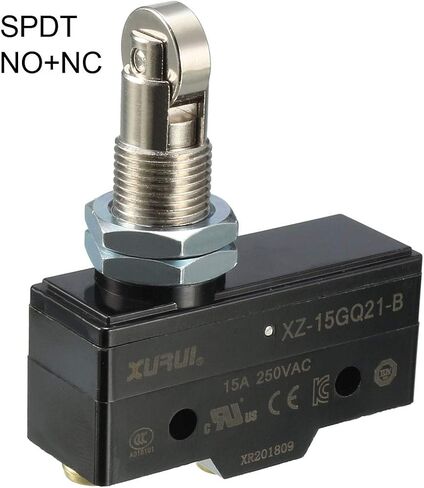 uxcell XZ-15GQ21-B SPDT NO+NC Panel Mount Roller Plunger Type Micro Limit Switches with Screw Terminals in Saudi Arabia