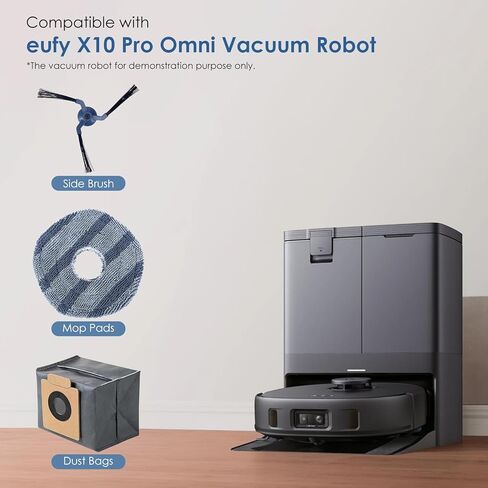 مجموعة قطع غيار بديلة مكونة من 16 قطعة لمكنسة eufy X10 Pro Omni Robot الكهربائية، 8 أكياس غبار، 6 قطع قماش ممسحة كهربائية قابلة للغسل وفرشتين جانبيتين، ملحقات مكانس الروبوت in Kuwait