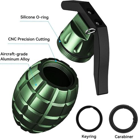 Portable Pill Case Tactical Keychain Pill Container Waterproof Durable Aluminum EDC Holder with Carabiner for Daily Use, Outdoor Activities - Black in Saudi Arabia