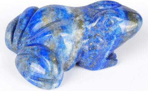 SMQ 2 inch Crystal Frog, Natural Lapis Lazuli Frog Figurine, Hand Carved Frog Statue, Healing Stone Crystal Animal Statue with Gift Box in Saudi Arabia