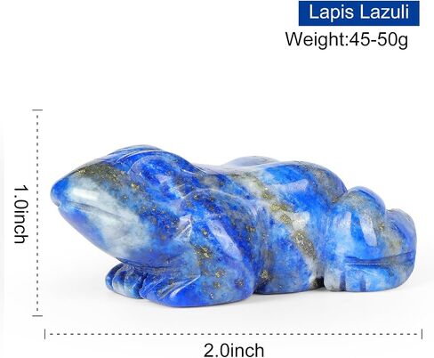 SMQ 2 inch Crystal Frog, Natural Lapis Lazuli Frog Figurine, Hand Carved Frog Statue, Healing Stone Crystal Animal Statue with Gift Box in Saudi Arabia