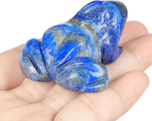 SMQ 2 inch Crystal Frog, Natural Lapis Lazuli Frog Figurine, Hand Carved Frog Statue, Healing Stone Crystal Animal Statue with Gift Box in Saudi Arabia