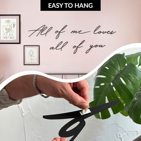 All of Me Loves All of You Metal Wall Art - Love You More Gifts, Love Sign, Black Wall Decor, Love Wall Art, Wall Art Bedroom, Love Wall Decor, I Love You More Sign, Metal Wall Decor, Love Signs in Saudi Arabia