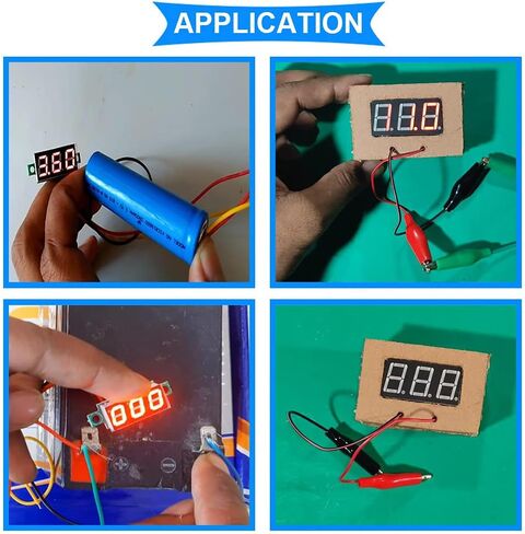 3 قطعة تيار مستمر 0-100 فولت الفولتميتر الرقمي الصغير 0.36 بوصة 3 لون أحمر أخضر أزرق LED عرض ثلاثة أسلاك جهاز قياس الجهد الكهربائي مع 9 قطعة مشبك التمساح in Saudi Arabia